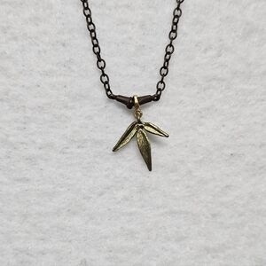 Michael-Michaud Silver Seasons Bamboo Botanical Pendant Necklace